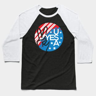 Yes USA American Flag Theme Baseball T-Shirt